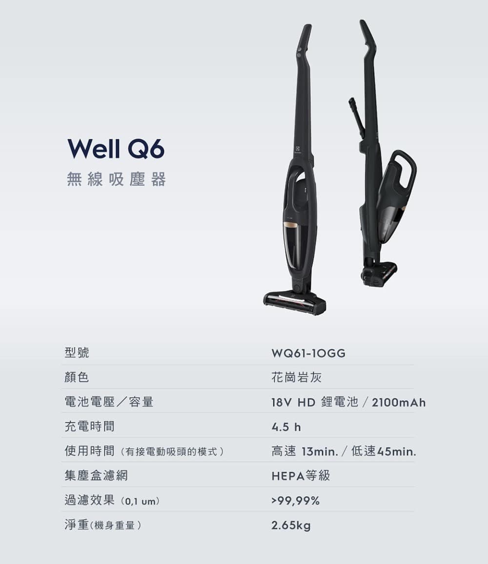 Electrolux 伊萊克斯 | Well Q6 無線吸塵器-花崗岩灰(WQ61-1OGG) 圖片 15