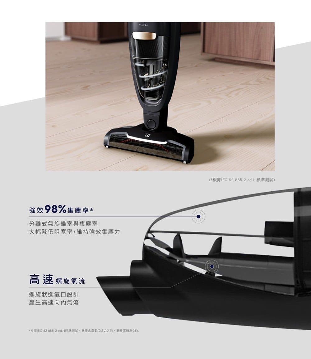 Electrolux 伊萊克斯 | Well Q6 無線吸塵器-花崗岩灰(WQ61-1OGG) 圖片 7